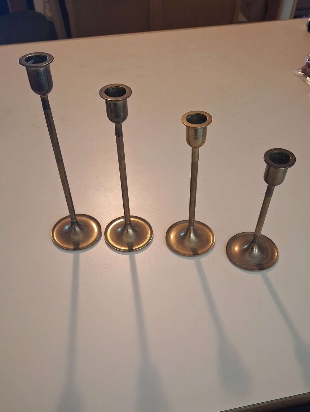 Brass Taper Candle Holders Set of 4